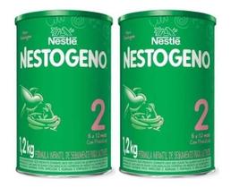Kit C/2 Fórmula Infantil Em Pó Nestogeno 2 Em Lata 1.2kg