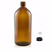 Kit c/ 2 frasco vidro ambar 1l com tampa e batoque rosca 31 Kit c/ 2 frasco vidro ambar 1l com tampa e batoque rosca 31