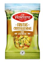 Kit c/ 2 Frutas Cristalizadas Cubos La Violetera Pacote 150g Kit c/ 2 Frutas Cristalizadas Cubos La Violetera Pacote 150g
