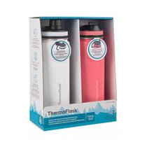 Kit c/2 Garrafas Térmicas Thermo Flask Aço Inoxidável 710 ml