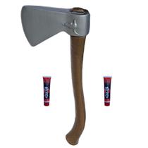 Kit C/2 Halloween 1 Machado Lenhador Brinquedo 1Sangue 60ml Kit C/2 Halloween 1 Machado Lenhador Brinquedo 1Sangue 60ml