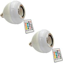 Kit C/2 Lâmpada Caixa De Som Bluetooth Rgb Recarregável Kit C/2 Lâmpada Caixa De Som Bluetooth Rgb Recarregável