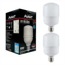 Kit c/ 2 Lampadas Led 50w Bulbo Branco Frio 6500K Bivolt Avant Galpão, áreas grandes