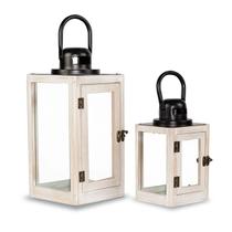 Kit C/2 Lanternas Marroquina Decorativa Madeira Branca 42/30 Kit C/2 Lanternas Marroquina Decorativa Madeira Branca 42/30