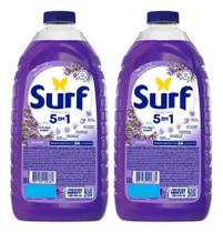 Kit C/2 Lava Roupa Líquido Surf 5 Em 1 Lavanda 1.8l