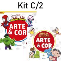 Kit C/2 Livros Colorir Gigante - Homem-Aranha Turma da Mônica