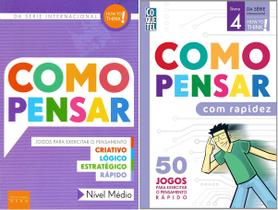 Kit C/2 Livros Como Pensar com Rapidez - Coquetel +100 jogos para exercitar o pensamento rápido