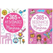 Kit C/ 2 Livros Meninas 365 Atividades + 365 Desenhos Colorir