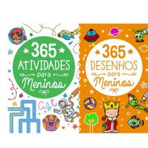 Kit C/ 2 Livros Meninos 365 Atividades + 365 Desenhos Colorir Kit C/ 2 Livros Meninos 365 Atividades + 365 Desenhos Colorir