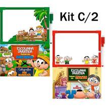 Kit C/2 Lousa Alfabetização - Turma da Monica + Chico Bento - Caligrafia