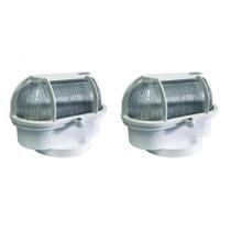 Kit C/2 - Luminaria Tartaruga Pvc Shintech Branca Com Vid... Kit C/2 - Luminaria Tartaruga Pvc Shintech Branca Com Vid...