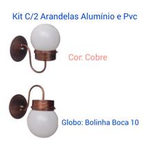 Kit C/2 Luminárias de parede Alumínio e Pvc Cobre
