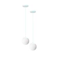 Kit c/2 lustre pendente globo bola vidro led jabuticaba stuttgart branco - branco quente