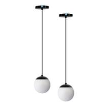 Kit C/2 Lustre Pendente Globo Jabuticaba Stuttgart Preto