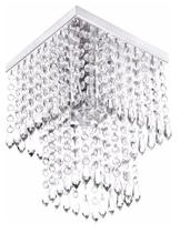 Kit C/ 2 Lustres De Cristal Acrílico Em Alto Brilho, Com 25Cm De Altura, Para Sala De Estar E Jantar