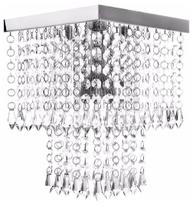 Kit C/ 2 Lustres No Modelo Torre De Acrílico Com Base de Inox Espelhado, Com 40Cm De Altura
