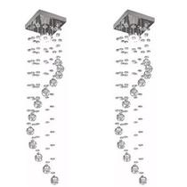 Kit C/2 Lustres Para Lavabo, No Formato De Espiral, Com 1,20m