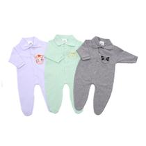 Kit C/ 2 Macacões de bebe com pé em malha- 70