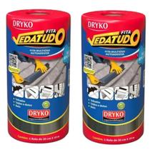 Kit C/2 Manta asfáltica 30 cm x 10 m Rolo auto adesiva aluminizada Vedatudo Impermeabilizaçao
