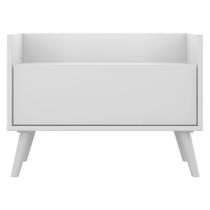 Kit C/ 2 Mesas De Cabeceira 80 Cm C/ Pés Retrô Branca