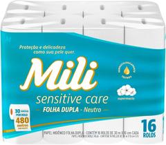 Kit c/ 2 Mili Papel Higienico Sensitive Care 30m Folha