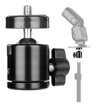 Kit c/ 2 Mini Ball Head Suporte Cabeça Tripé, Monopé, Ring Light, Celular, Led, Flash Etc Até 2KG