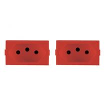Kit C/2 - Modulo Peesa Alfa 1445V Tomada 20A Vermelho Kit C/2 - Modulo Peesa Alfa 1445V Tomada 20A Vermelho