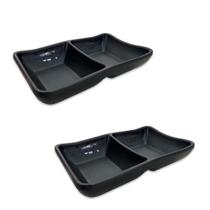 Kit C/2 Molheira Bipartida Preta Melamina Japonesa 30Ml Kit C/2 Molheira Bipartida Preta Melamina Japonesa 30Ml