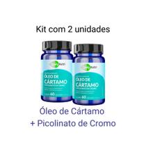 Kit C/2 Óleo de Cártamo + Picolinato de Cromo 1000mg - 120 Cápsulas - Qualy Nutri