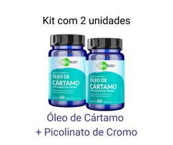 Kit C/2 Óleo de Cártamo + Picolinato de Cromo 1000mg - 120 Cápsulas - Qualy Nutri