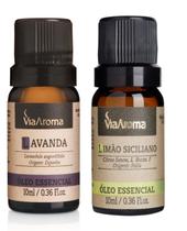 Kit c/2 Óleos Essencial de Lavanda e Limão Siciliano - Via Aroma 10ml