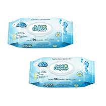 Kit c/ 2 Pacotes de Lenço Toalhas Umedecidas Aloe Vera Bebê Limpinho Premium c/ 90un