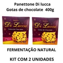 Kit c/ 2 Panettone Di Lucca 400g c/ Gotas de Chocolate - Fermentação Natural