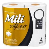 Kit c/ 2 Papel Higienico Mili Soft Air 4 Rolos- Folha