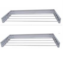 KIT c/ 2 pçs Varal Magico 4 Varetas Aluminio 50cm -Dobravel Branco KIT c/ 2 pçs Varal Magico 4 Varetas Aluminio 50cm -Dobravel Branco