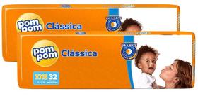 Kit c/ 2 pct Fralda Pom Pom Clássica Mega XXG - 2x32 fraldas Kit c/ 2 pct Fralda Pom Pom Clássica Mega XXG - 2x32 fraldas
