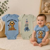 Kit C/ 2 Peças Bodie Body 100% Algodão Neném Infantil Bebe - Kit C/ 2 Peças Bodie Body 100% Algodão Neném Infantil Bebe -