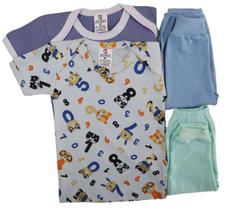 Kit C/2 Peças Camiseta Manga Curta+ Mijão Roupas de Bebê