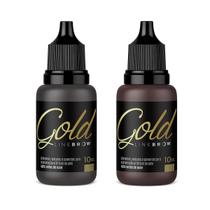 Kit c/ 2 Pigmentos Brow Mag Gold 10ml - ESCURÍSSIMO - HOT