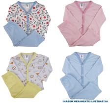Kit C/2 Pijama Outono Conjunto Bebe Criança Manga Longa