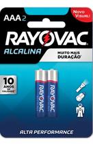 Kit c/ 2 Pilha Rayovac Alcalina Palito AAA 2un