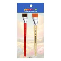 Kit c/ 2 Pinceis Chato Pintura Artistica Artesanato Castelo