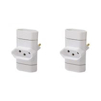 Kit C/2 - Pino 3 Saidas 2 Polos+Terra Perlex Branco 345Br Kit C/2 - Pino 3 Saidas 2 Polos+Terra Perlex Branco 345Br