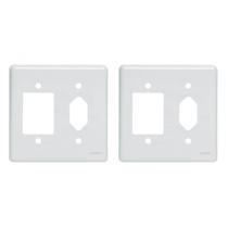 Kit C/2 - Placa Perlex Branca 4X4 (3 Saida+Tomada) 23Pl3/1T