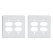 Kit C/2 - Placa Perlex Branca 4X4 (4 Tomadas) 23Pl22T 23P...