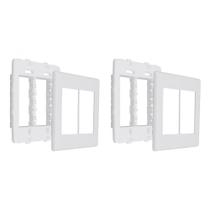 Kit C/2 - Placa Steck Linha Stella Branca 4X4 - 3 Modulos... Kit C/2 - Placa Steck Linha Stella Branca 4X4 - 3 Modulos...