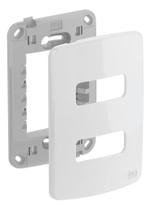 Kit c/ 2 Placa + Suporte 4x2 2 Postos Compose Branca WEG
