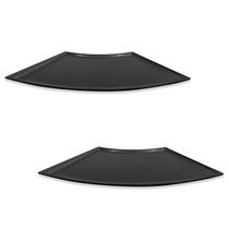 Kit C/2 Prato Leque Japonês Sushi Sashimi Tray Preto Liso