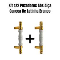 Kit c/2 Puxadores Abs Alça Caneca De Latinha Branco