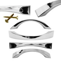 Kit c/ 2 Puxadores para Gavetas e Portas de Armários Baumino 96mm e Parafusos COR:CROMADO Kit c/ 2 Puxadores para Gavetas e Portas de Armários Baumino 96mm e Parafusos COR:CROMADO